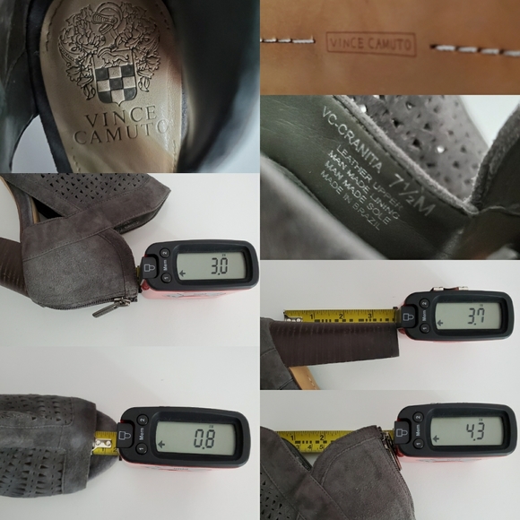 Vince Camuto Cranita Perforated Booties Gray - Picture 7 of 8